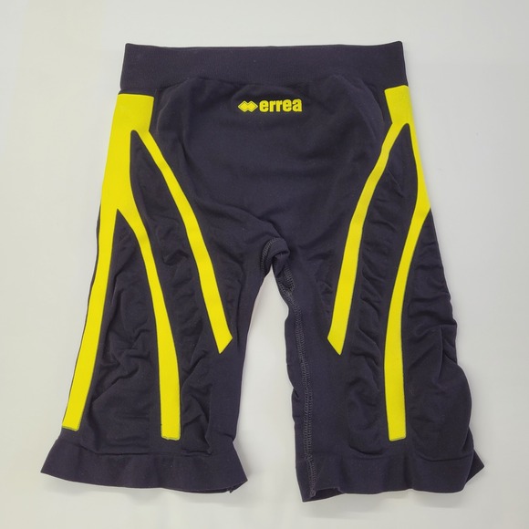 Errea Active Tense Compression Shorts Black Yellow Women Small Soccer Football - Picture 1 of 7